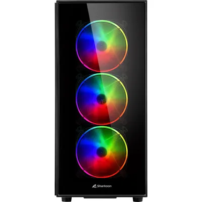 Produktbild von Sharkoon TG5 Pro RGB Computergehäuse - ATX, Micro ATX, Mini ITX Motherboard Supported - Midi-Tower - Gehärtetes Glas - 7 x Bay(s) - 0 - 7 x Fan(s) Supported - 3 x Internal 3.5" Bay(s) - 4 x Internal 2.5" Bay(s) - 7 x Slot(s) - 4 x USB(s) - 1 x Audioeingang - 1 x Audioausgang