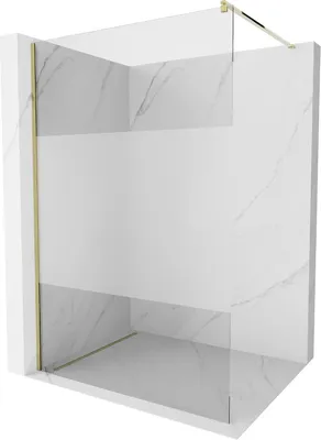 Produktbild von Mexen Kioto Duschwand 140 x 200 cm, Transparent/Frost 8 mm, Gold - 800-140-101-50-35