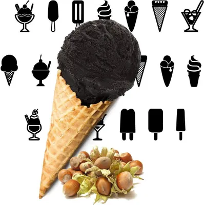 Produktbild von Haselnuss Schwarzes Low Carb Eispulver Vegan Zucker-, laktosefrei 333 g