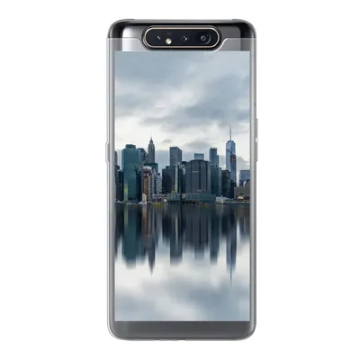 Produktbild von MuchoWow® Handyhülle Schutzhülle Hülle für Samsung Galaxy A80 New York - Skyline - Spiegelung Silikon Softcase Handy Hülle - Schutzdeckel