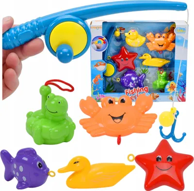 Produktbild von Lolex | Angelspielzeug Mit Wendelspiel - 36 Cm - Für Kinder Ab 3 Jahren - Angelset - Spielzeug