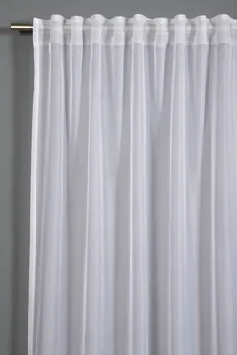 Immagine prodotto di Foulard Gardinia con nastro per tende, voile bianco tinta unita 450 x 175