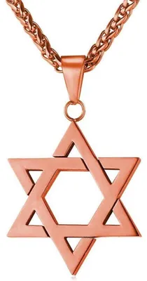 Productafbeelding van Heren ketting met Davidster-hanger, rosé goudkleurig, roestvrij staal, 50 cm