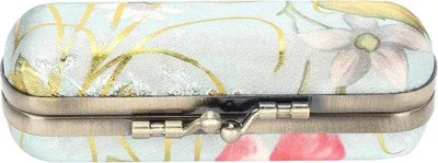 Produktbild von Minikosmetikkoffer mit Spiegel - Vintage Stickereimuster - Handtäschchen mit Lippenstift und Spiegel.
