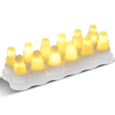 Produktbild von 12er-Pack flammenlose Kerzen, LED-Kerzen, flackernde, USB-betriebene, elektrische, kabellose Kunstkerzen, Teelichter fuer Zimmer, Party, Votivkerze, Jahrestag, Hochzeit, Festival, Nachbildungation, Geschenkideen