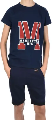 Produktbild von BEZLIT Jungen Sommer Set T-Shirt Manhatan und Stoff Shorts Navy / Navy 104/110
