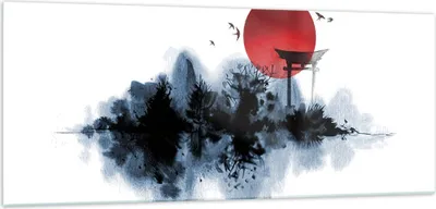 Produktbild von Bilder auf glas - Einteilig - Rot Sonne Tor - 100x40cm - Glasbilder - Wandbilder - Bilder - zum Aufhängen bereit - Wanddekoration aus Glas - Glas Bilder - Wandbild auf Glas - GAB100x40-4666