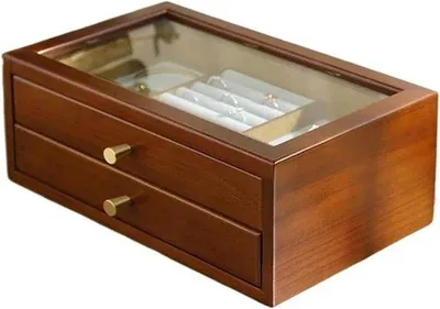 Produktbild von Holz Schmuck Box - Store Box Schmuck - Schmuck Organisieren - Elegante Tablett - Nicht spezifiziert - Holz Farbe