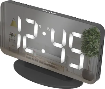 Produktbild von Miraval Design Spiegelwecker Digital – 2x USB-C, Snooze, 3 Helligkeiten, leise
