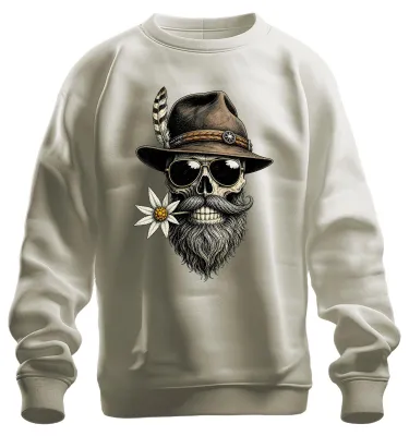 Productafbeelding van Doodskop, Edelweiss, traditionele hoed, , lederen broek, sweatshirt, trui, natuur, 3XL