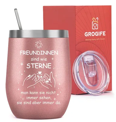 Isolierbecher aus Edelstahl 350 ml – Freundschaftsspruch