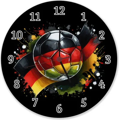 Produktbild von Fußball Deutschland Flagge Wanduhr aus Alu