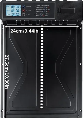 Obrázek produktu pro Automatické dveře do kurníku, napájené bateriemi, odolné proti povětrnostním vlivům, černé