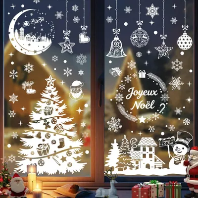 10 weiße Fensterbilder Weihnachten – festliche Dekoration