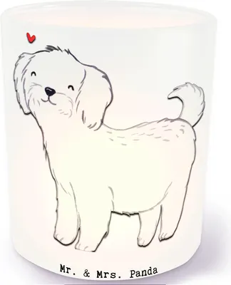 Produktbild von Mr. & Mrs. Panda Glas Windlicht Malteser Moment - Transparent - Geschenk, Kerzenhalter, laterne, Teelichthalter
