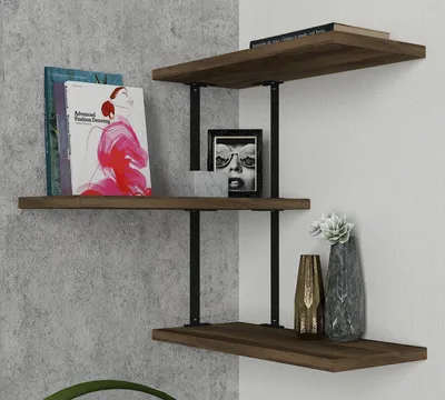 Produktbild von Skye Decor, Frisbi, Wandregale, Nussbaum, Melamin-Spanplatte, 45 x 47,4 x 20 cm