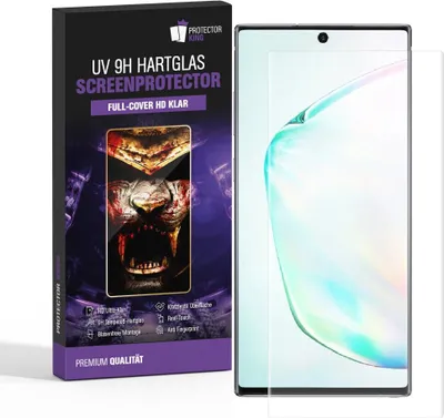 Produktbild von 1x 9H Hartglas für Samsung Galaxy Note 10 Plus FULL CURVED UV Liquid Schutzglas Panzerfolie Displayschutz Schutzfolie Displayglas Panzerglas Tempered Glasfolie Sicherheitsglas Echtglas