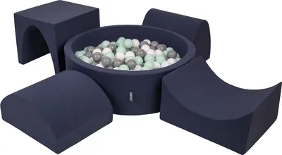 Produktbild von KiddyMoon Spielplatz Aus Schaumstoff Mit 200 Bälle 7cm Hindernisläufen Version 1 Rund Bällebad Mit Bunten Bällen Für Babys Und Kinder