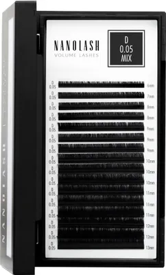 Obrázok produktu pre Umelé mihalnice na predĺženie Nanolash 0.05 zákrut D 6-13 mm mix dĺžok