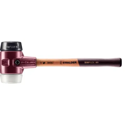 Produktbild von Halder Schonhammer Durchmesser 80mm 2900g Simplex mit Schlageinsatz Super-Kunststoff weiß - 3027080