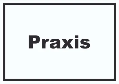 Produktbild von Praxis Schild mit Text Arzt Gesundheit waagerecht A3 Rückseite selbstklebend