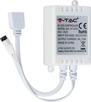 Produktbild von V-TAC LED-Streifenleuchte - Zubehr - Infrarot-Controller - Fernbedienung 24 Tasten - IP20 - 72W