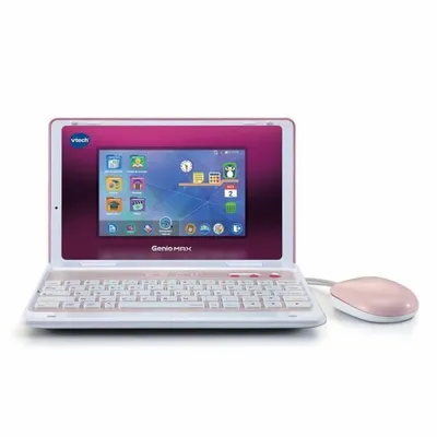 Produktbild von VTech - Genio MAX, Mein erster echter Ordi Rosa Metall, Kindercomputer mit 7-Zoll-Farbbildschirm, Maus, 60 Lernaktivitäten und Spiele, Geschenk für Kinder von 5 Jahren bis 12 Jahren – Inhalt in