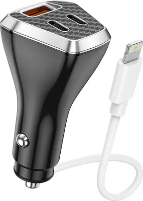 Produktbild von Auto Schnellladegerät KFZ - Zigarettenanzünder 88,5 W – 2× USB-C + 1× USB-A – Lightning