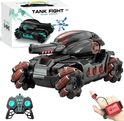 Produktbild von RC-Buggy RC Panzer Spielzeugauto für Kinder mit Wasserbomben & Nebel, Geschenk,2-in-1 RC Panzer, Handschuhkontrolle, 4WD, 2.4GHz Fernbedienung