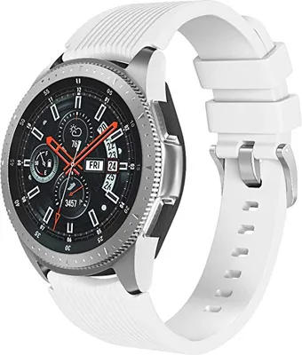 Produktbild von BStrap Silicone Davis Armband für Samsung Galaxy Watch 3 45mm, white