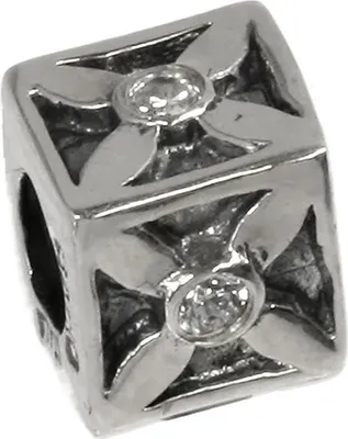 Produktbild von CarloBiagi Charm Bead Kreuz Zirkonia 925 Echt Silber Schmuck Element D2BBSCZ58C