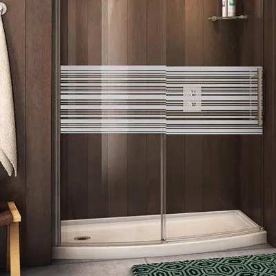 Produktbild von Duschkabinentüraufkleber mit horizontalen Linien, 100 x 55 cm, 55 x 100 cm