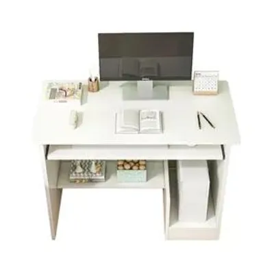 Image de Bureau d'ordinateur moderne blanc avec tiroir