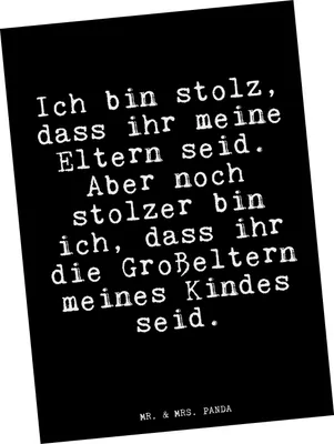 Produktbild von Mr. & Mrs. Panda Postkarte Ich bin stolz, dass... - Schwarz - Geschenk, Fotokarte, Ansichtskarten, Geburt, Sprüche, Ansichtskarte, Postkarten, Großeltern, Oma Opa, stolz