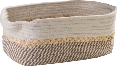 Produktbild von Aufbewahrungskorb - 33 x 23 cm - Beige - Weiß - Baumwolle