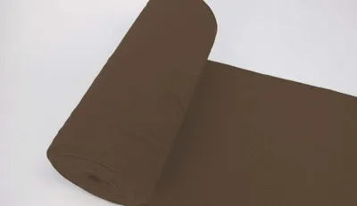 Produktbild von Bündchenstoff LUC Braun, Uni 270 g/m², Strickschlauch glatt/fein, 35 cm breiter Schlauch, 25 cm lang, Meterware