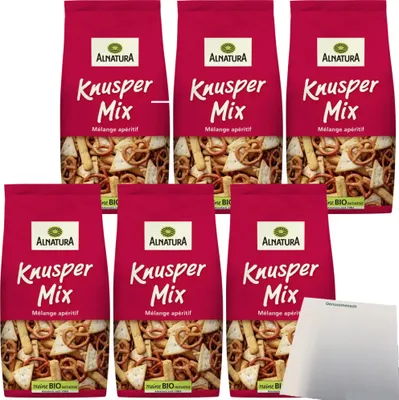 Produktbild von Alnatura Knusper Mix 6er Pack (6x250g Beutel) + usy Block