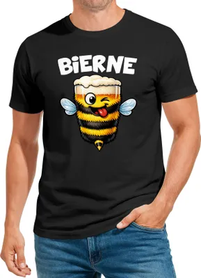 Produktbild von Herren T-Shirt Fasching Karneval | Bierne Bier | Kostüm-Ersatz Verkleidung Last Minute Faschingskostüme Männer Funshirt Moonworks®