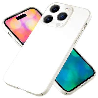 Immagine prodotto di Custodia rigida sottile per iPhone 14 Pro, copertura protettiva 0,5 mm sottile copertura del telefono cellulare caso opaco bianco