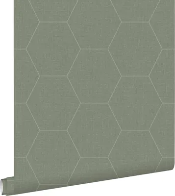 Produktbild von ESTAhome Tapete Wabenmuster Olivgrün 53 cm x 10.05 m