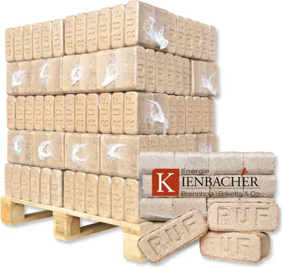 Produktbild von 300 kg RUF Briketts Hartholzbriketts aus Buche und/oder Eiche | 30 x 10 kg Holzbrikett auf Palette | Energie Kienbacher®