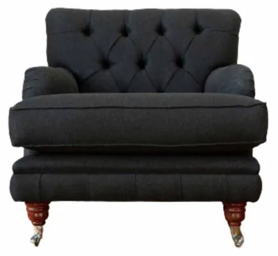 Produktbild von Sessel Luxus Einsitzer Couch Textil Polster Möbel Couchen Schwarz Stoff