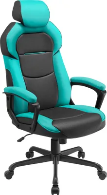 Produktbild von SONGMICS Bürostuhl, Computerstuhl, PU, Wippfunktion, türkisblau