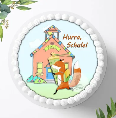 Produktbild von Für die Geburtstags Torte ein Tortenaufleger, Zuckerbild mit dem Motiv: Schulanfang, Essbares Foto für Torten, Fondant, Ø 20cm, 0093c