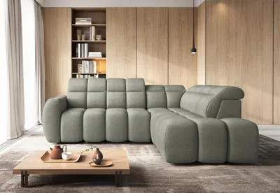 Obrázek produktu pro Designová rohová sedačka SAOIRSE - khaki, pravý roh