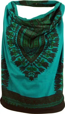 Produktbild von Goa Top, Dashiki Psytrance Neckholder Top - Petrol, Damen, Türkis, Baumwolle, Größe: M/L (38/40)