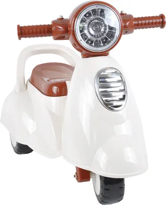Produktbild von Bandits & Angels Retro Scooter Rutscher ab 1 Jahr für Jungen und Mädchen Weiß – Roller mit Hupe – Für Drinnen und Draußen – Mit Stauraum