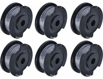 Produktbild von 6 Stücke Fadenspulen für Bosch Trimmer Spulen,Nylonfäden Ersatz Spule für Bosch Trimmer Rasentrimmer F016800569 Kompatibel mit Bosch (4.9m x Ø1,65mm)