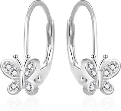 Immagine prodotto di Orecchini da ragazza in argento a forma di farfalla con zirconi AGT-ED016LW