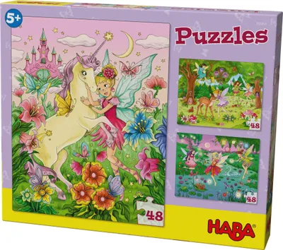 Image de Puzzles Magie des fées 3 x 48 pièces